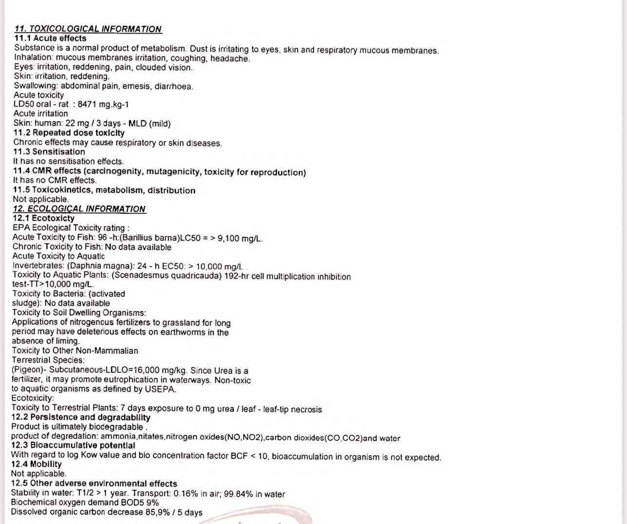 Scheda di Sicurezza - Pagina 5
